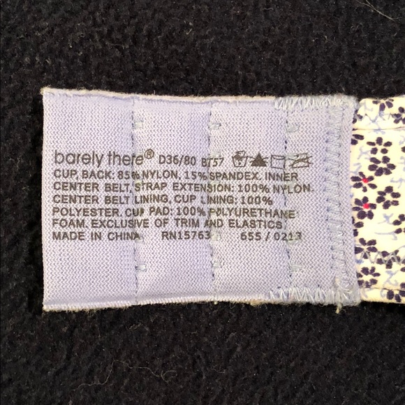 BARELY THERE 36D White Bra Blue/Red Floral Pattern - Picture 5 of 6